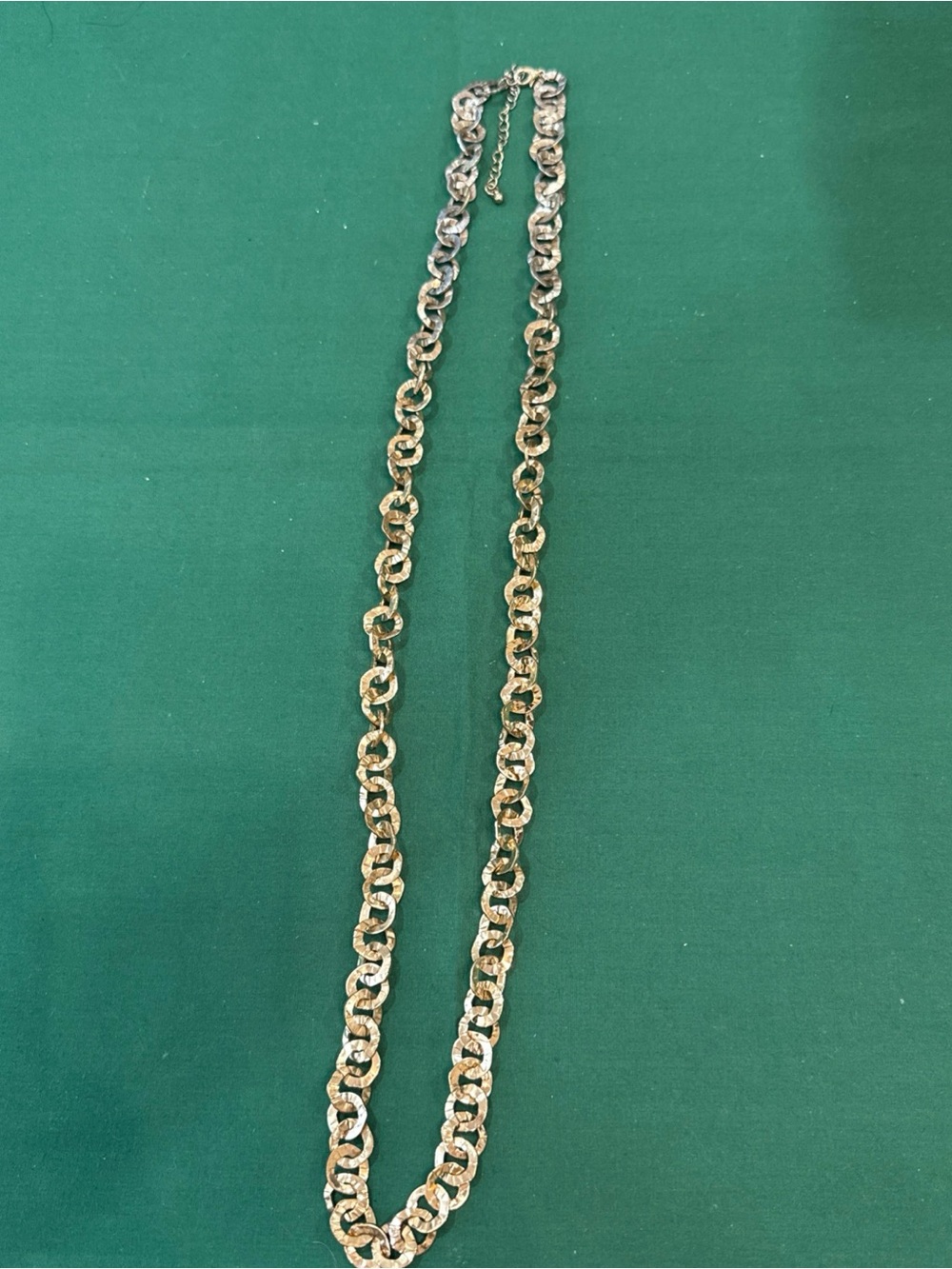 Goldtone Rolo Chain Necklace With Interlocking Links 70C